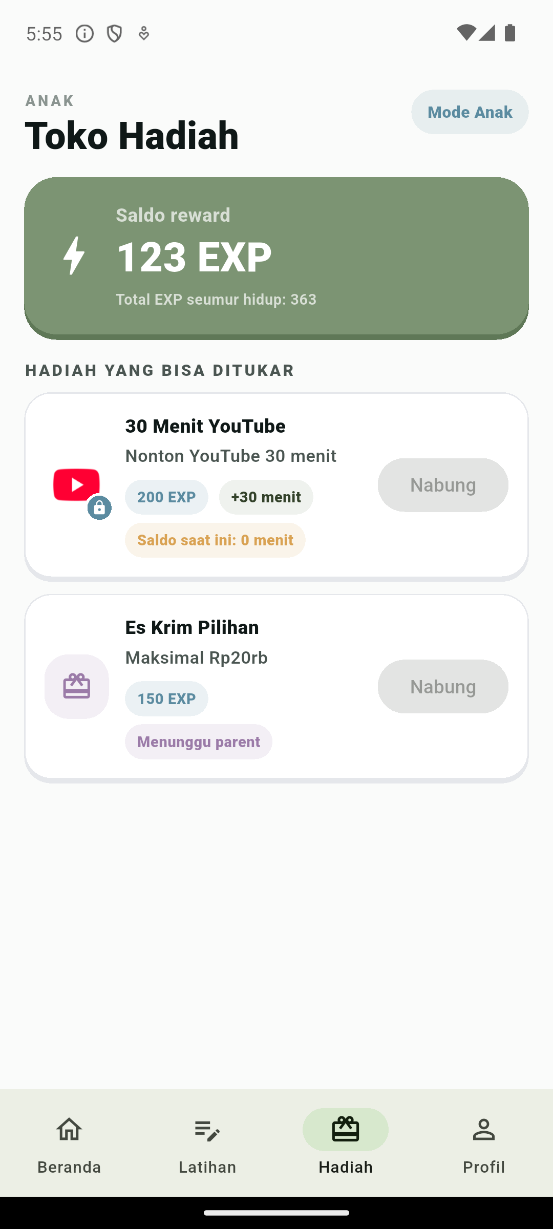 Toko Hadiah di Mode Anak Kepokids dengan hadiah waktu YouTube